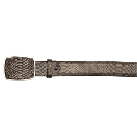 Belt with snake skin pattern on a white background