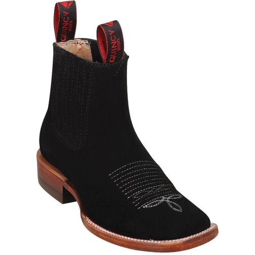 Botines Charros Quincy de Gamuza con Punta Cuadrada