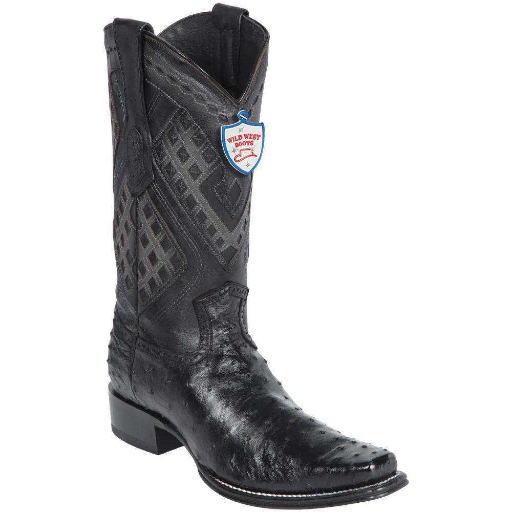 Botas Wild West de Avestruz Horma Versace Color Negro – Diseño Exclusivo