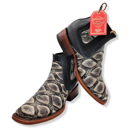 Botines Charros Quincy de Piel con Punta Cuadrada