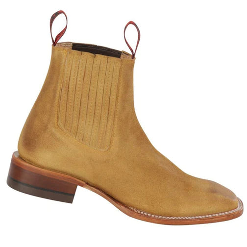 Botines Charros Quincy de Gamuza con Punta Cuadrada Q68B6350
