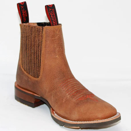Botines Charros Quincy de Gamuza con Punta Cuadrada