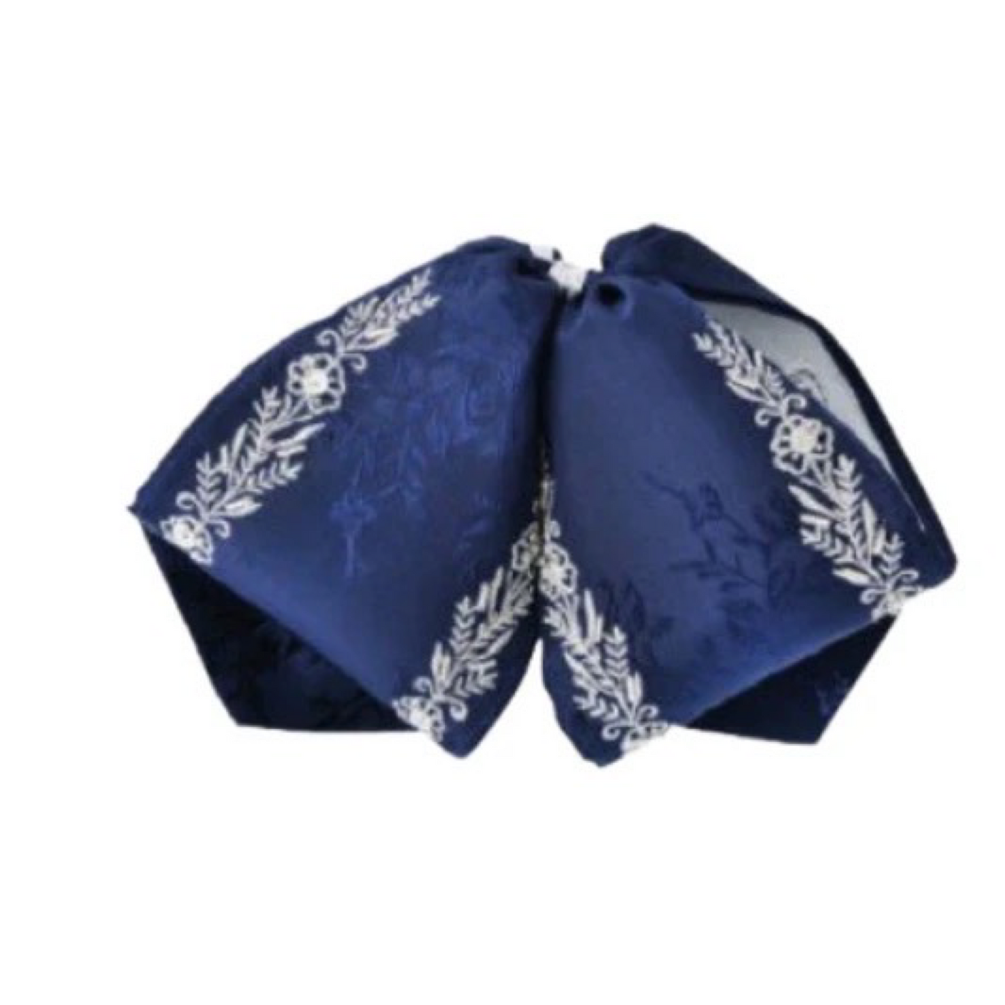 Moño Charro White Diamond azul marino con plata elegante