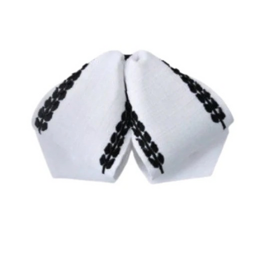 Moño Charro White Diamond blanco con negro clásico