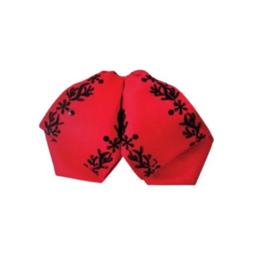 Moño Charro White Diamond fucsia con negro para traje charro