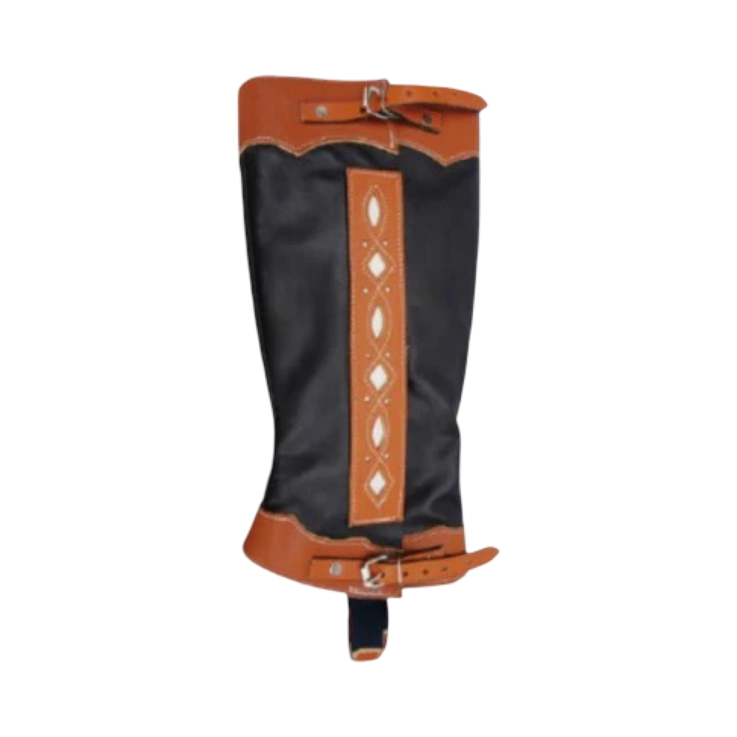 Polainas White Diamond color negro con marrón, leg warmers bicolor clásicos para mujer.