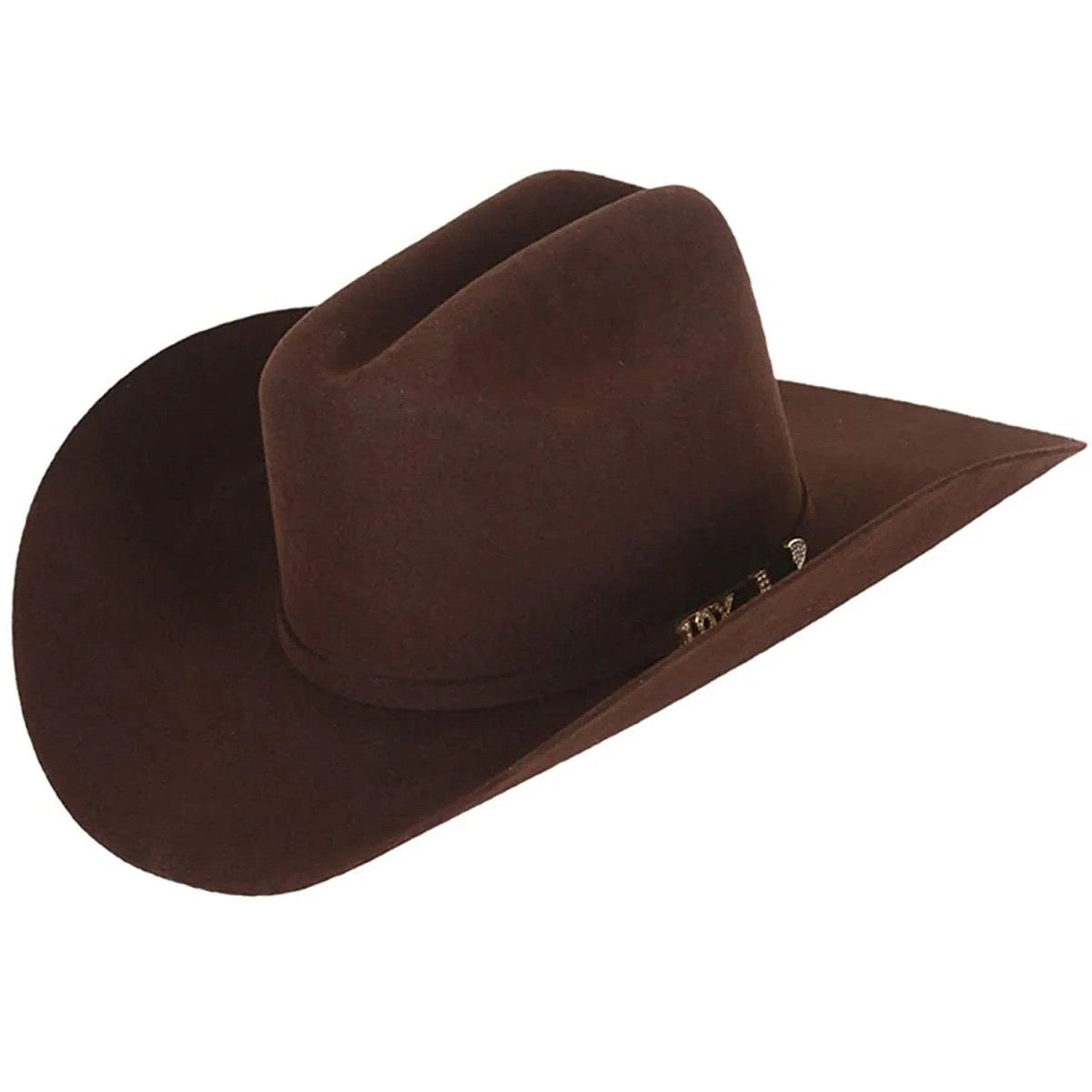 Brown cowboy hat on a white background