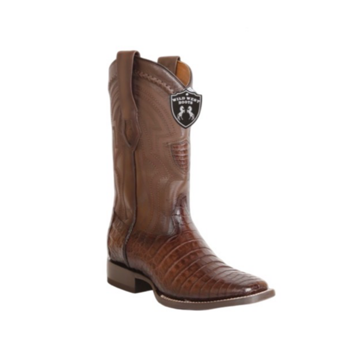 Botas Wild West de cocodrilo color porto brown con horma ranchera
