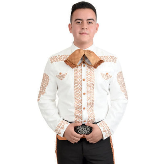 Camisas Charras Para Hombre Blanco de Gamuza