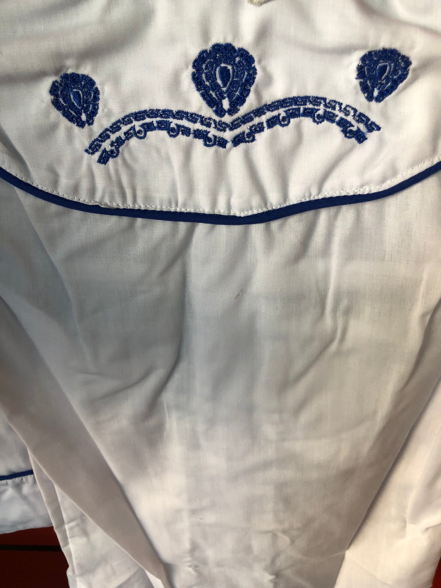 Camisa Charra Niño Blanco con Azul – Ropa Vaquera Mexicana