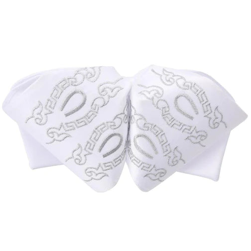 Moño Charro White Diamond Blanco con Plata