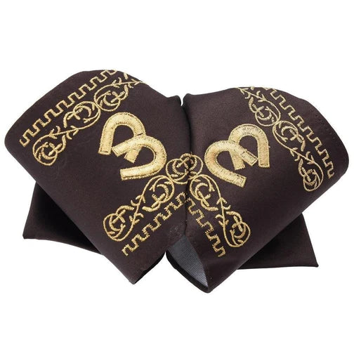 Moño Charro White Diamond Café con Herraduras Oro