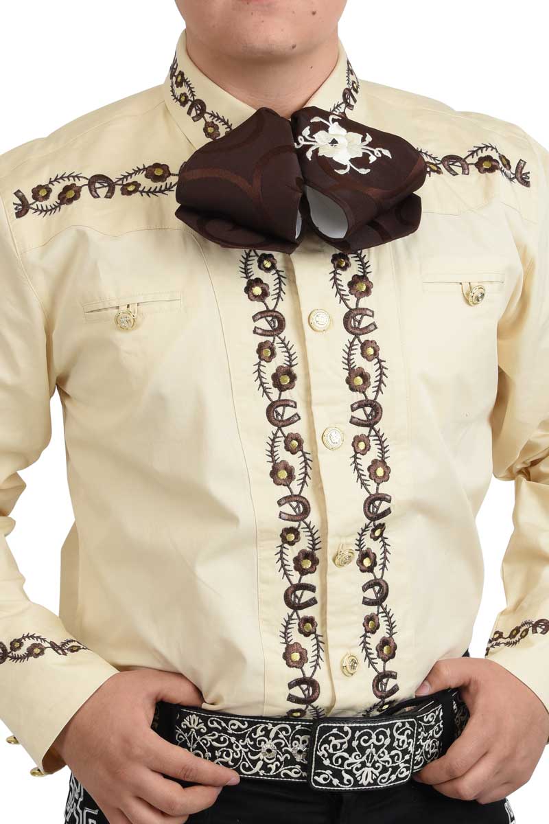 Camisas Charras Para Hombre Beige Claro