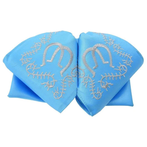 Moño Charro White Diamond azul cielo con detalles plateados