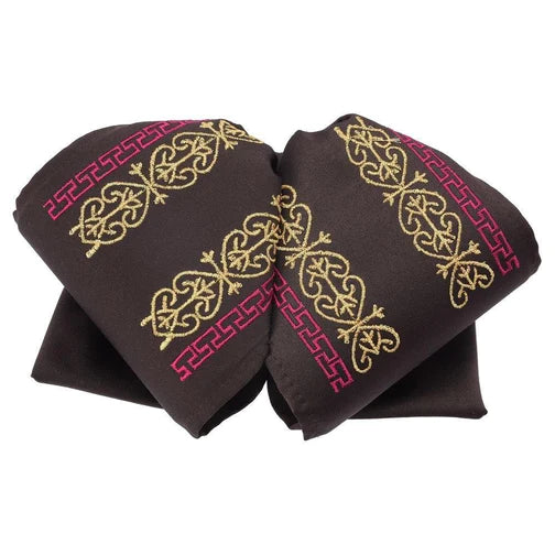 Moño Charro White Diamond negro con detalles rojos