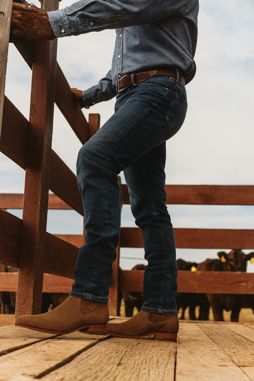 Botines charros de piel para hombre color café con tacón tradicional mexicano