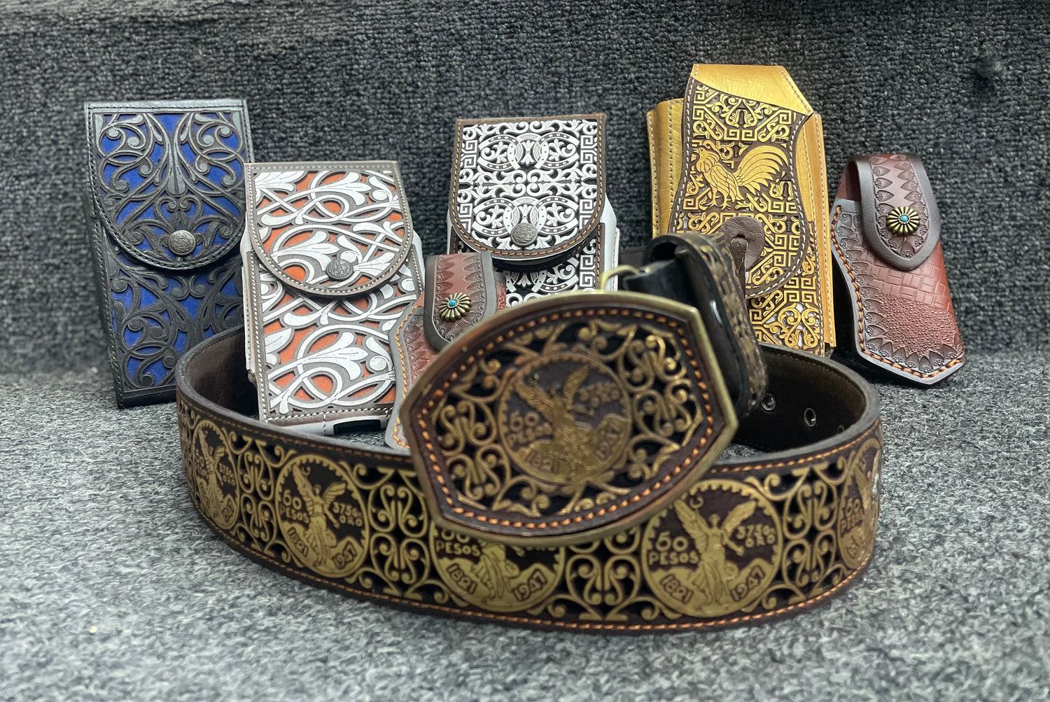 Charro Set Completo (Cinto+ Cartera + Funda de Teléfono + Funda de Navaja)