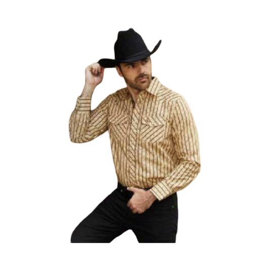 Camisa Vaquera Color Paja Estilo Western – White Diamonds Boots