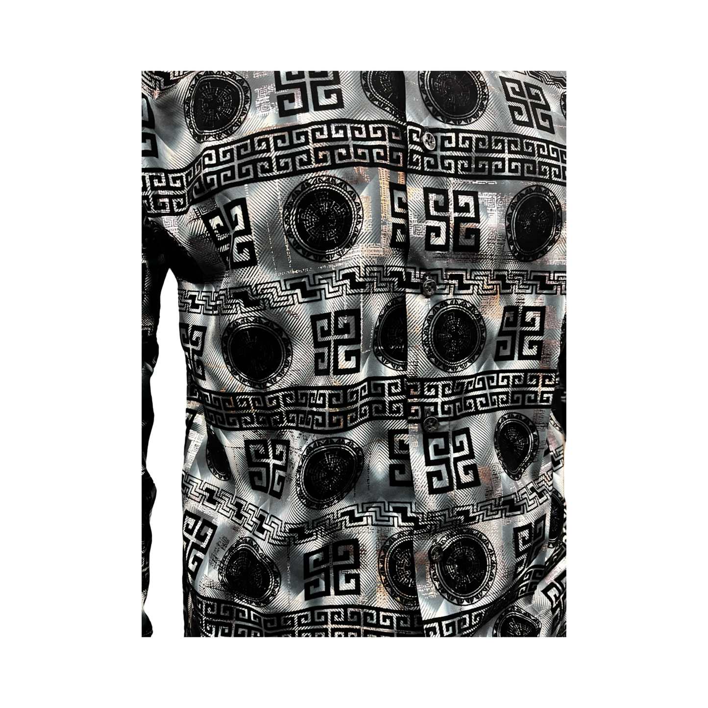 Camisa Premium Moderna Gris con Negro para Hombre