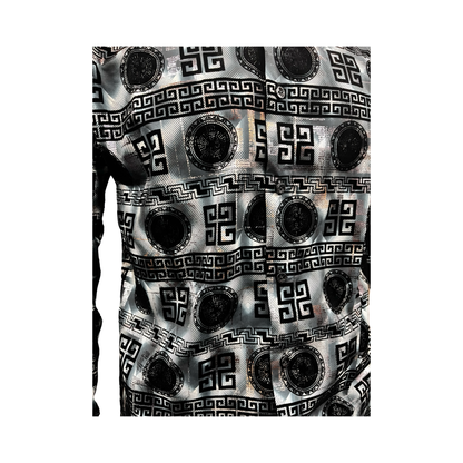 Camisa Premium Moderna Gris con Negro para Hombre