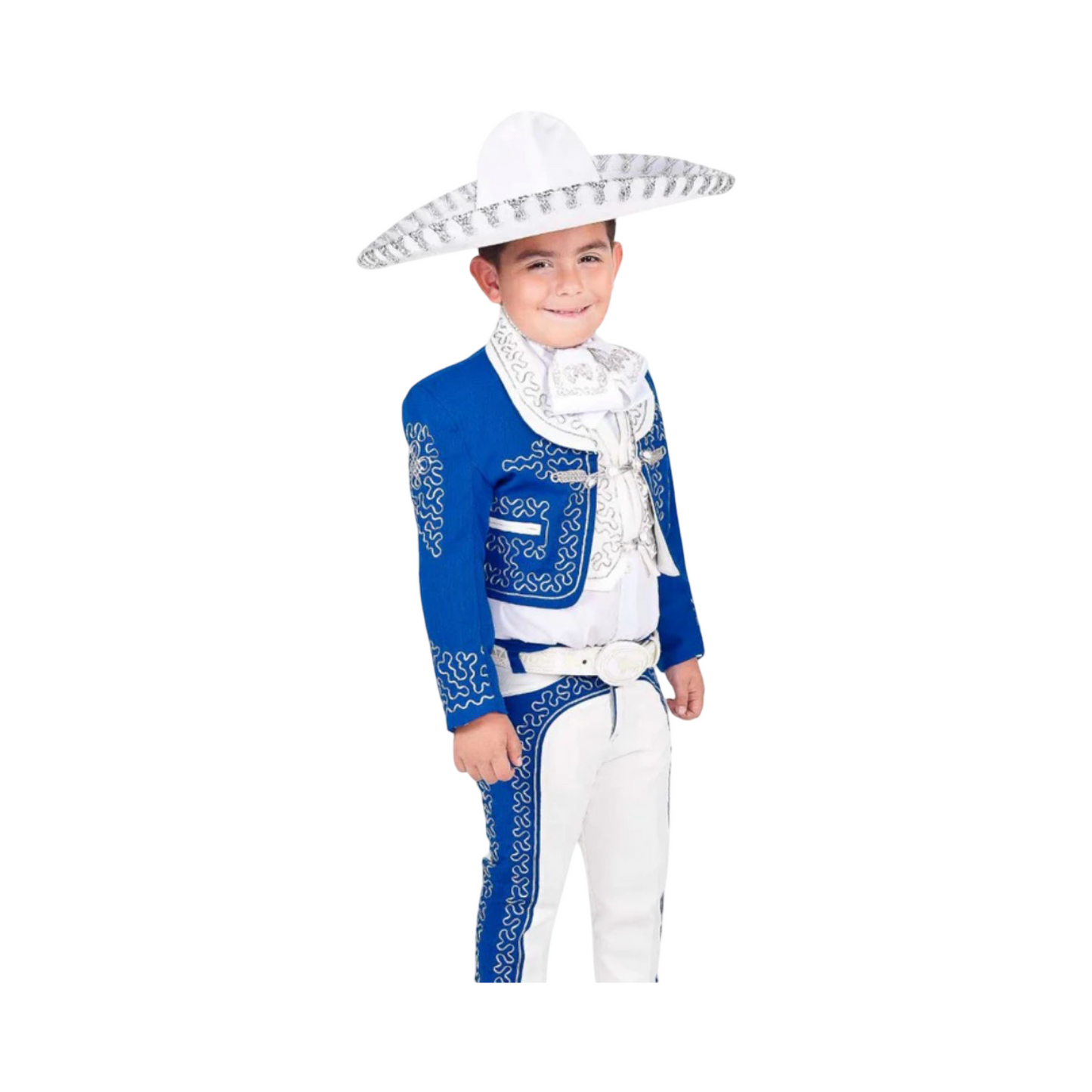 Traje Charro Tradicional para Niño Azul Rey con Plata