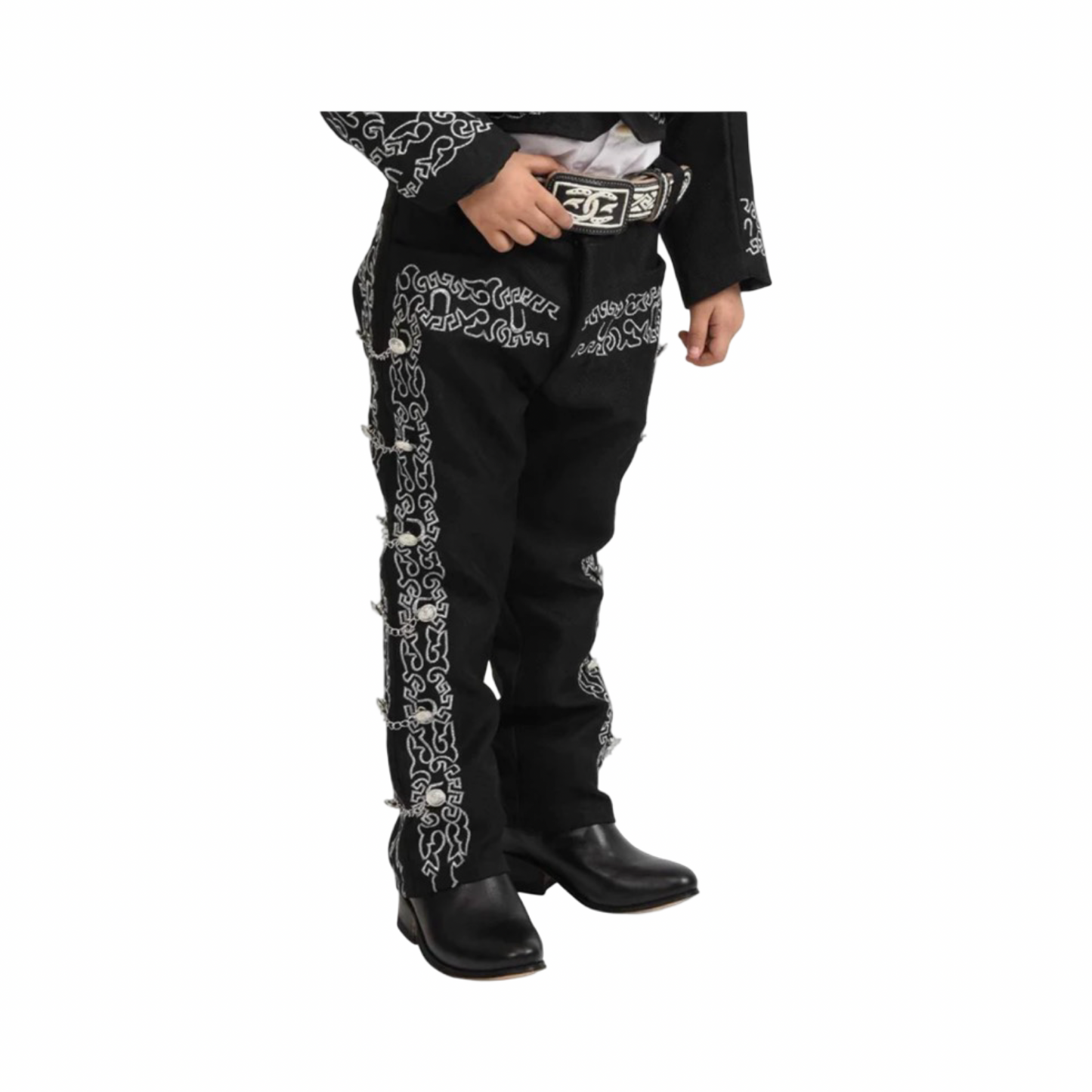 Traje Charro para Niño Negro con Blanco 3 Piezas