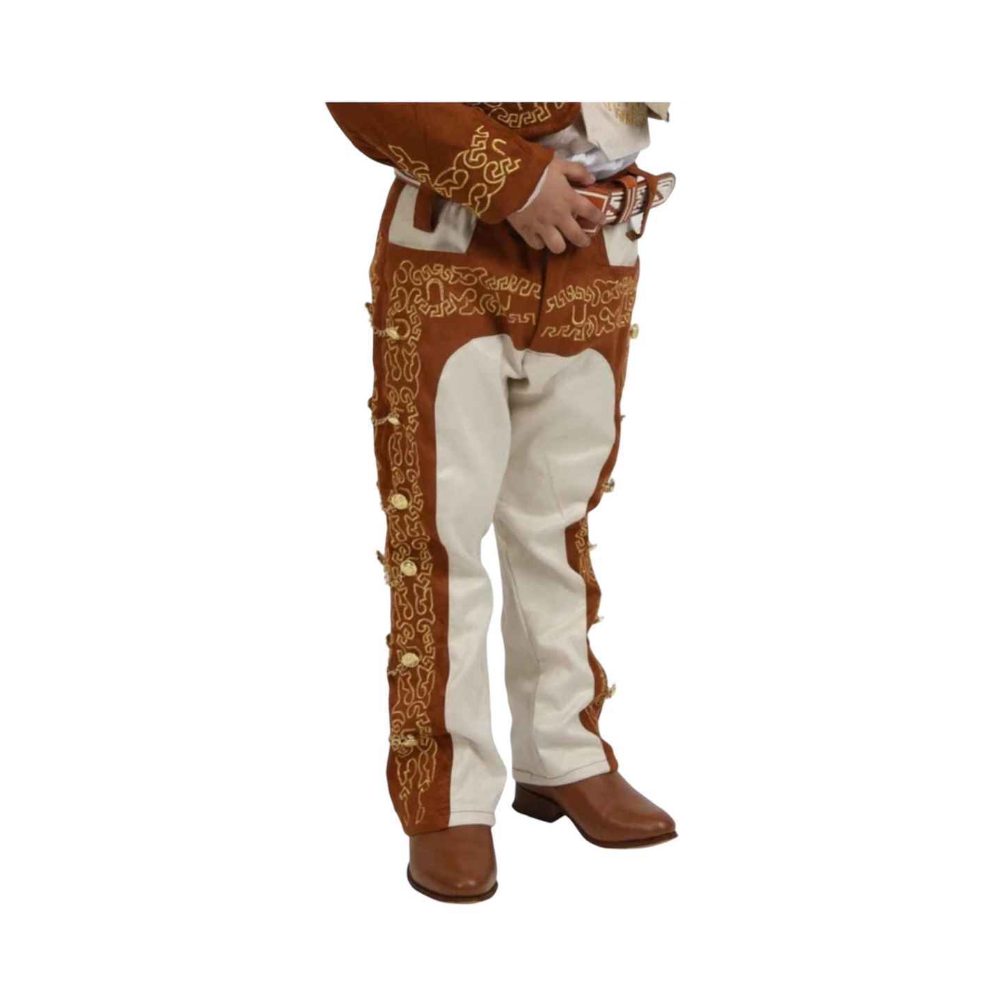 Traje Charro para Niño Cafe con Beige 3 Piezas