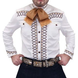 Camisa Charra para Hombre Blanca Tradicional