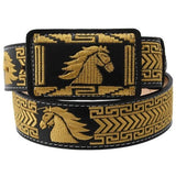 Cinto Charro Negro con Caballo en Oro