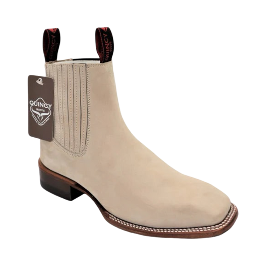 Botines Charros Quincy de Gamuza con Punta Cuadrada
