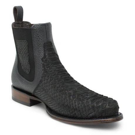 Botines Charros de Pitón Negro para Hombre | Vestigium