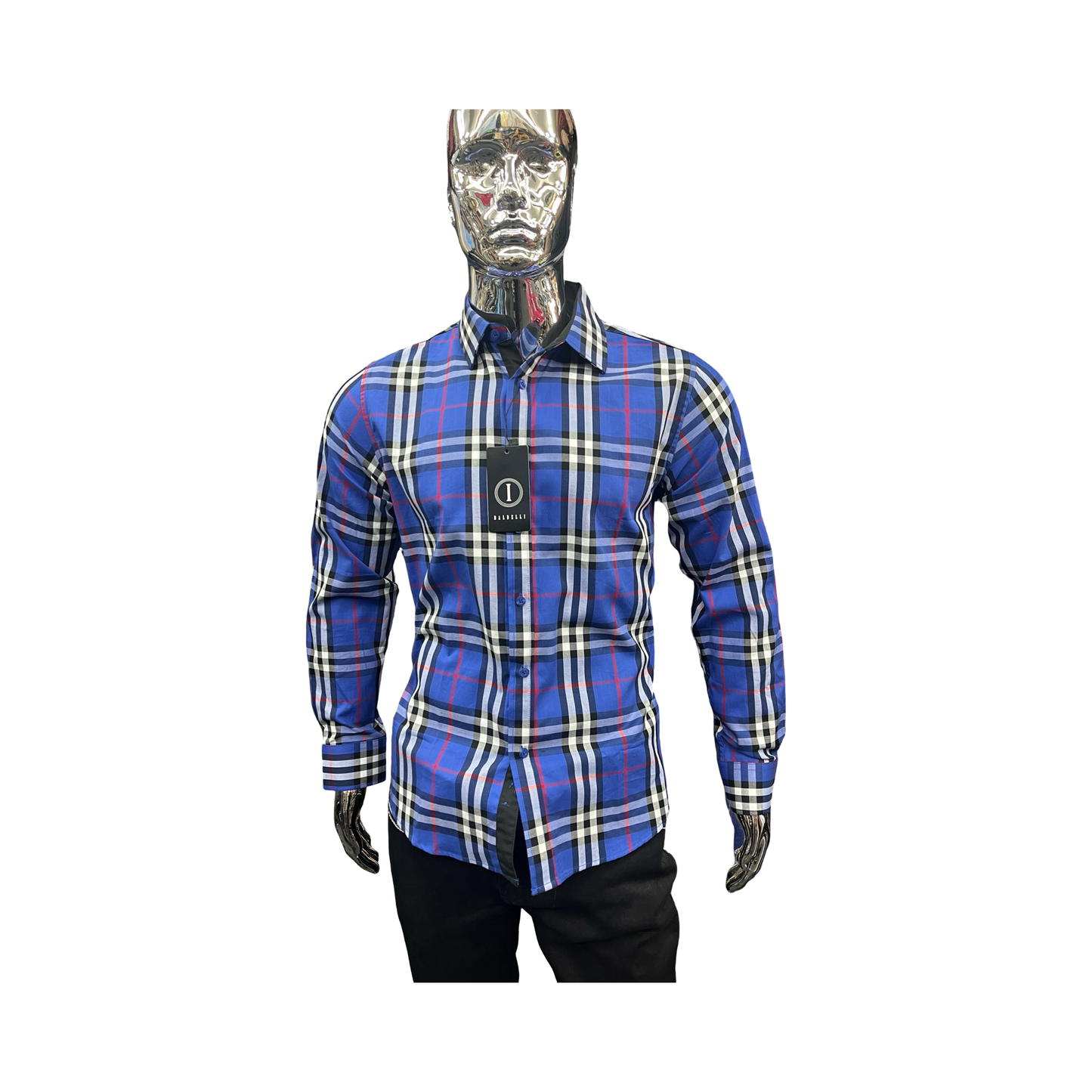 Camisa de Cuadros Azul Casual para Hombre - Liquidación