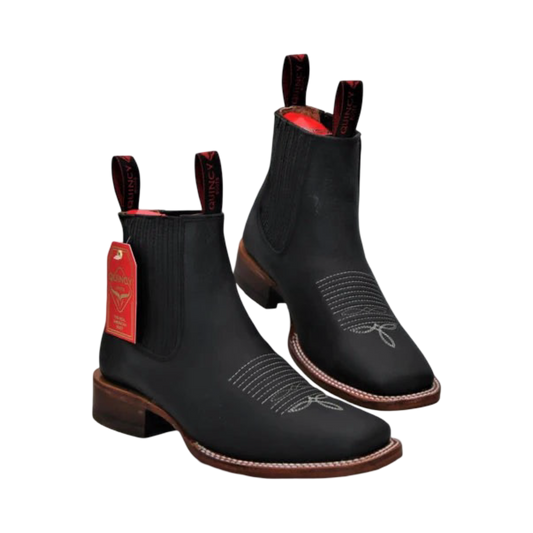 Botines Charros Quincy de  con Punta Cuadrada