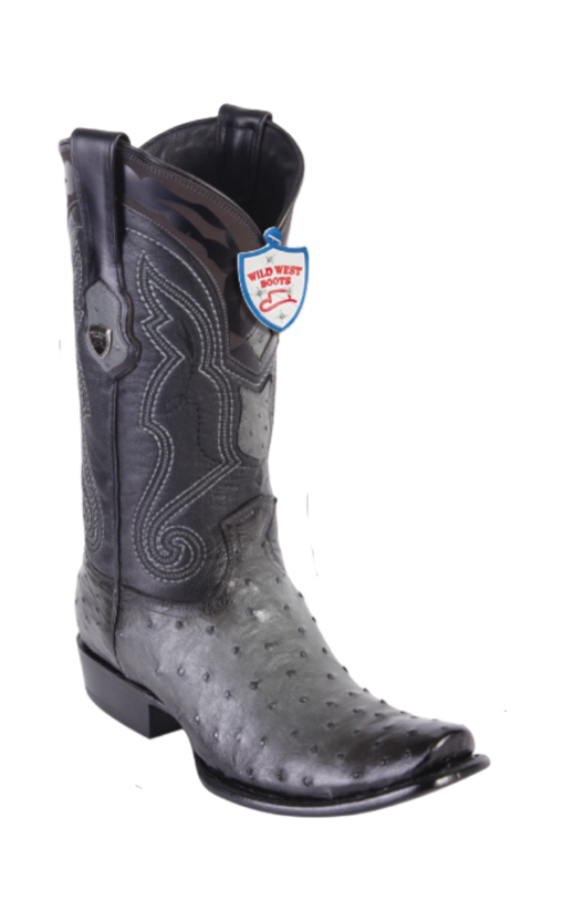 Wild West Botas de Avestruz Horma Dubai Faded Gray