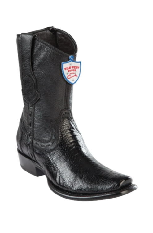 Wild West Botas de Pata de Avestruz Horma Dubai Toe Black