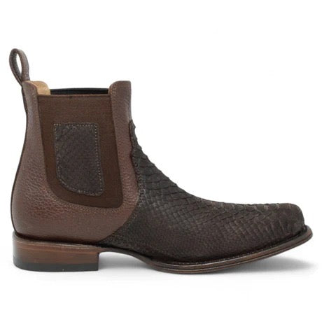 Botines Charros de Pitón Café para Hombre | Vestigium
