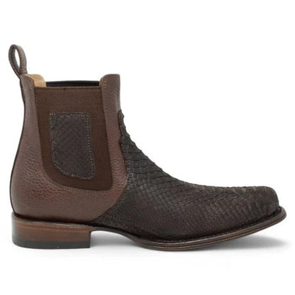 Botines Charros de Pitón Café para Hombre | Vestigium