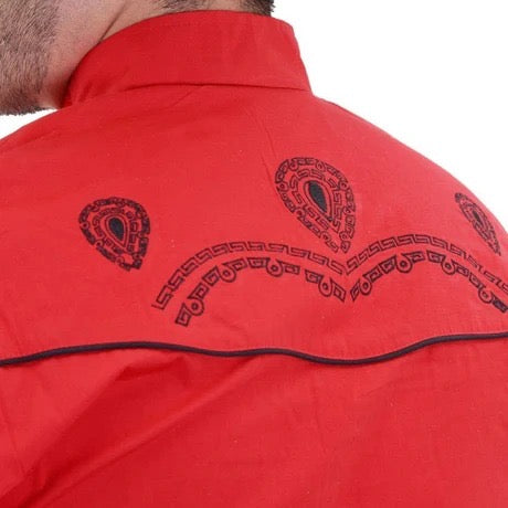 Camisas Charras Para Hombre Rojo Con Negro