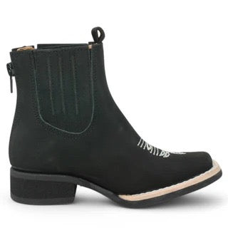 Botines Charros para Niño en Color Negro de Gamuza