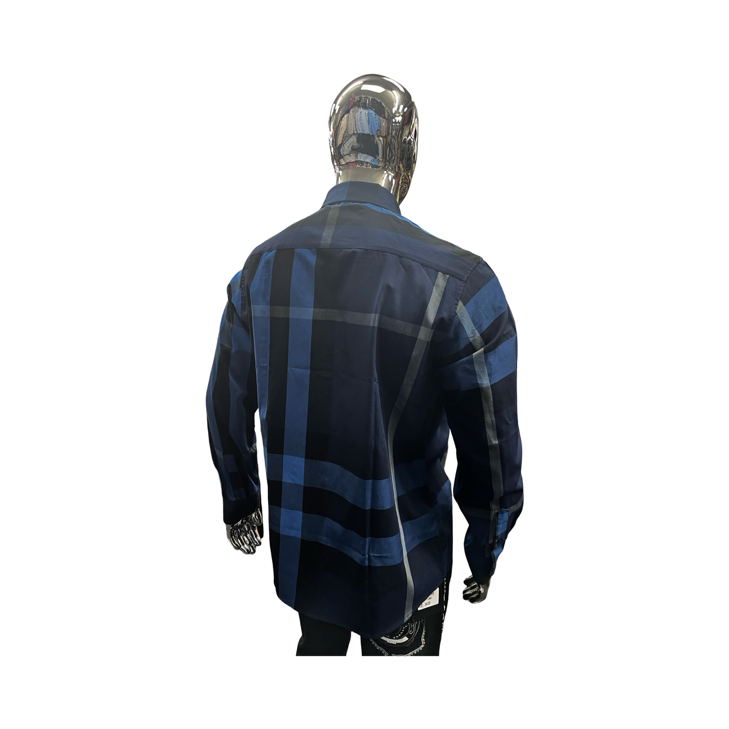 Camisa Casual de Cuadros Azul Bitono para Hombre