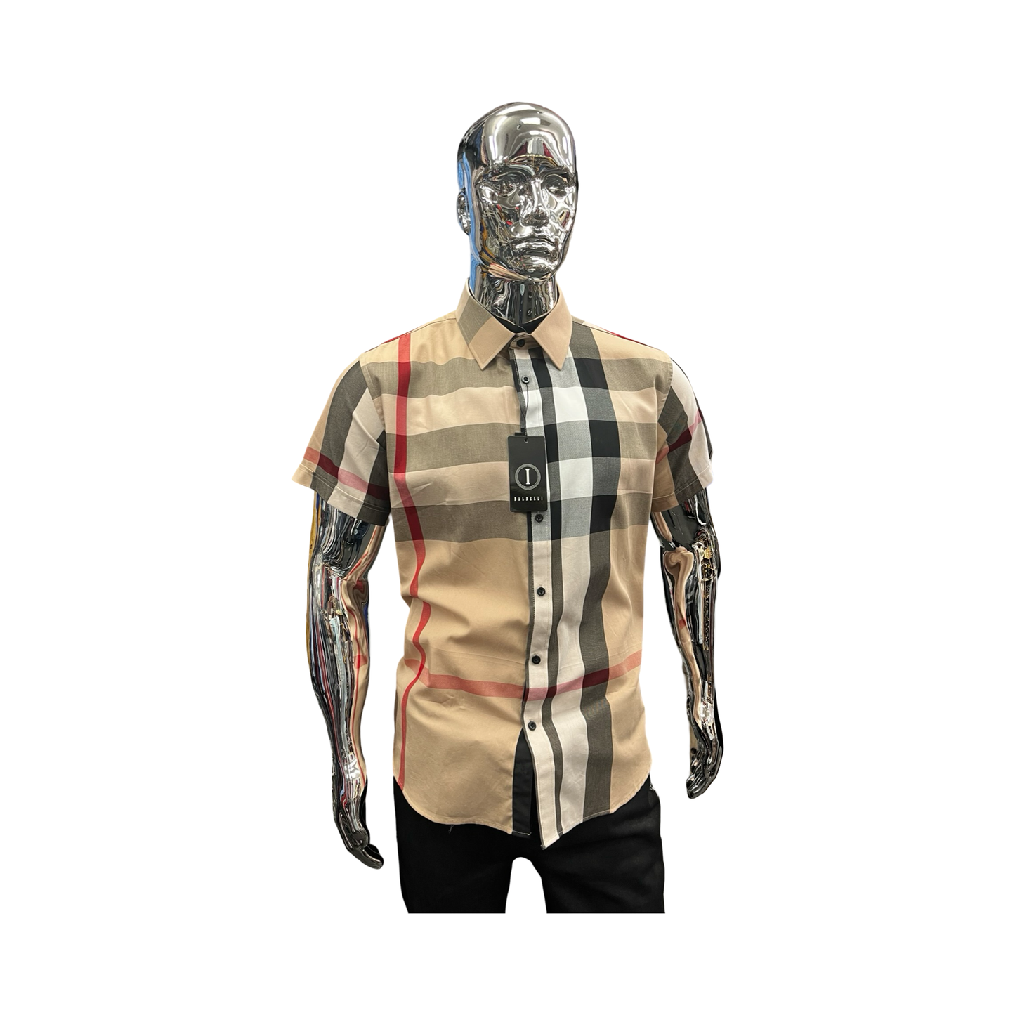 Camisa de Cuadros Beige Casual para Hombre