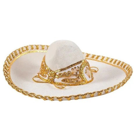 Traje Charro Tradicional Blanco con Oro – Hombre, Importado de México
