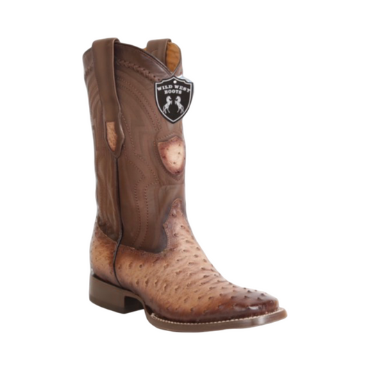 Botas de Avestruz Faded Orix – Horma Ranchera Wild West Boots