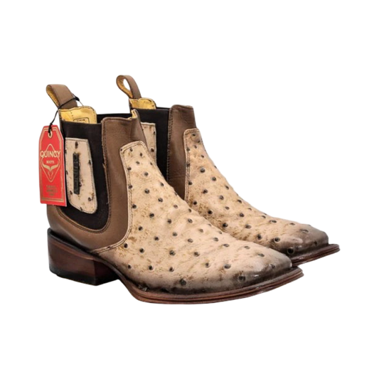 Botines Charros Quincy de Piel con Punta Cuadrada