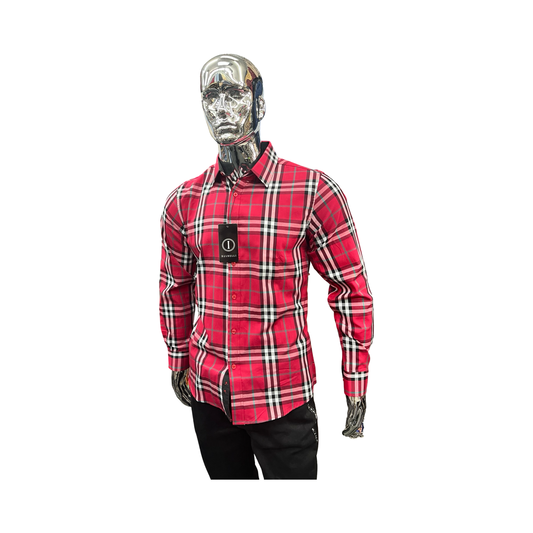Camisa de Cuadros Rojo Casual para Hombre - Liquidación