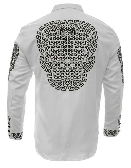 Camisas Charras Para Hombre Blanca Con Negro de Gamuza