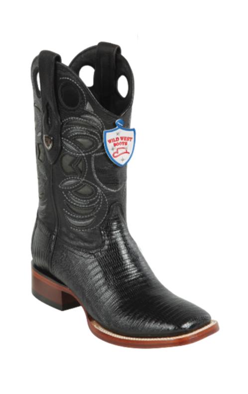 Wild West Botas de Armadillo Horma Rodeo Black