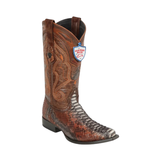 Bota de Pitón Original Horma Punta Recortada Wild West