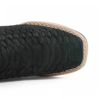 Botines Charros para Niño en Color Negro con Estampado Pitón