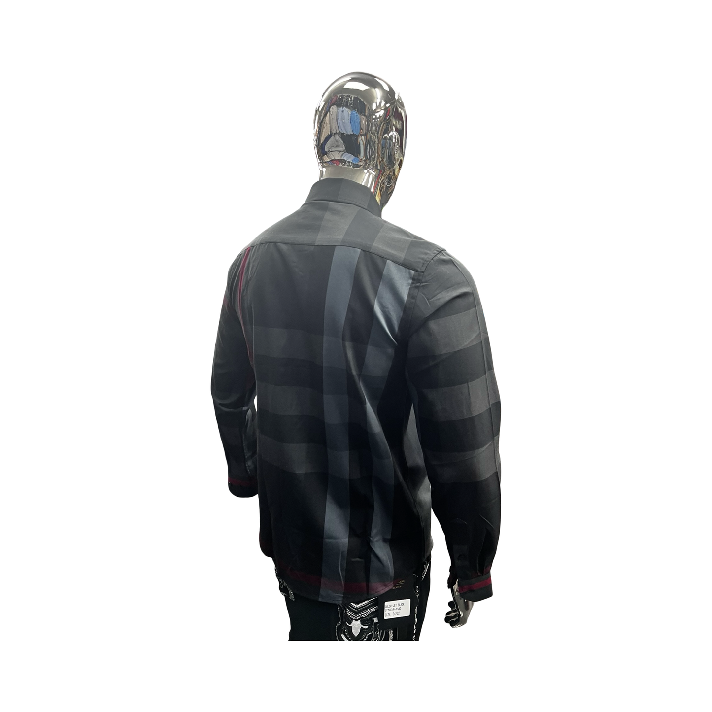 Camisa Casual de Cuadros Negro con Rojo Clásico para Hombre